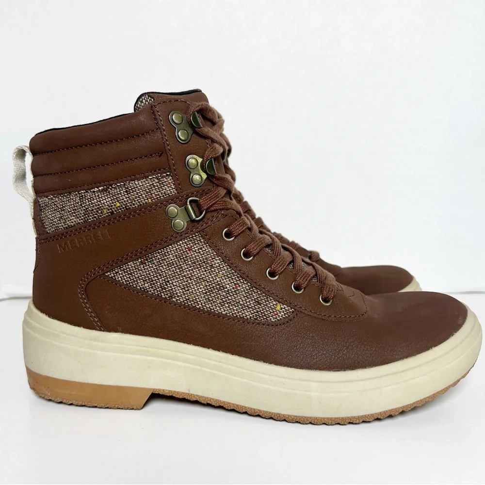 •MERRELL• Holly 2 Lace Up Waterproof Boot in Oak Brown Size 9 Gore-Tex‎ Winter